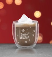 Vianočná dvojstenná sklenená šálka - 300 ml