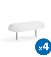 Sada plastových ochrán na podlahu – s klincom, biele  - 43 x 18 mm – 4 ks / balenie