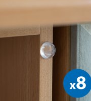 Sada zarážok na dvere – priehľadné –18 mm – 8 ks / balenie