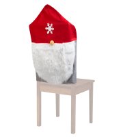 Vianočná dekorácia na stoličku - škandinávsky trpaslík - 50 x 60 cm - červená / sivá