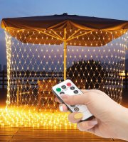 LED sveteľná sieť - 190 ks teplých bielych LED - 3 x 2 m -230V - s diaľkovým ovládačom