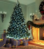 Sveteľná reťaz - 50 ks LED - studená biela - sieťové - 5 m - 8 programov