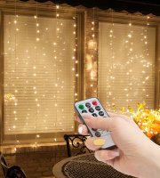 Sveteľná reťaz - 100 ks teplých bielych LED - 3 x 1 m - 230V - s diaľkovým ovládačom