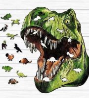 Detské drevené puzzle dino