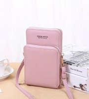 Dámska crossbody kabelka so zipsom Ružová
