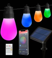 Smart solárna sveteľná reťaz - 30 ks RGBIC LED - 13 m - bluetooth