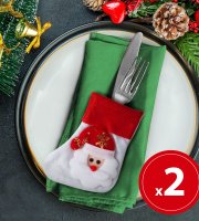 Vianočná dekorácia na príbor - 12 cm - 2 druhy - 2 ks / balenie