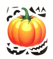 Sada halloweenskych nálepok na okno - tekvica - 15 častí