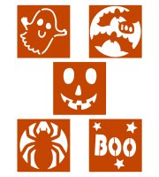 Sada halloweenskych šablón - 5 ks / balenie