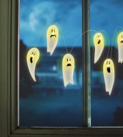 Halloweenska LED dekorácia do okna - gél - duch - 85 cm