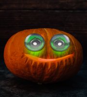 Halloweenske strašidelné oči - zelené LED - na batérie