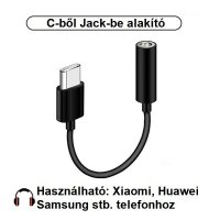 Prevodník z Type-C na Jack 3.5 mm - Čierny