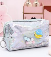 Puzdro na perá, kozmetická taška sivá