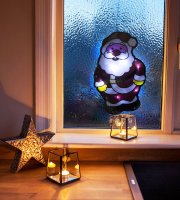 LED PVC dekorácia do okna - mikuláš - 27 x 17 cm - 3 x AAA