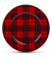 Vianočná tácka - kov - kockované - 33 cm