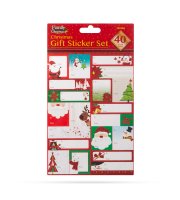 Sada vianočných nálepok na darček - 15,2 x 21,6 cm - 40 ks / balenie