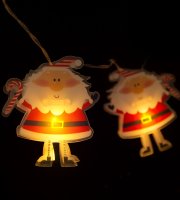 LED sveteľná reťaz - mikuláš - 10 LED - 1,35 metrov - teplá biela - 2 x AA