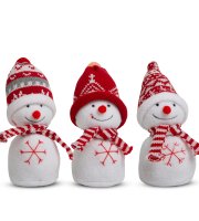 Vianočná dekorácia - snehuliak - 20 cm - 3 druhy