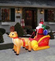 Nafukovacie sane Mikuláša - 230 cm - IP44 - 9 bielych LED - 100 - 240V