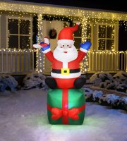 Nafukovací Mikuláš - 180 cm - IP44 - 6 bielych LED - 100 - 240V