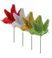 Vianočná dekorácia - zlatá, strieborná, červená, zelená - zapichovacie, ohýbateľné - 8 x 22 cm