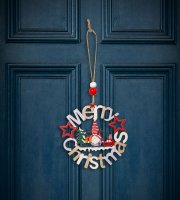 Vianočná dekorácia - drevo, trpaslík - 11 cm