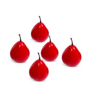 Vianočná dekorácia - červené ovocie - 6 cm - 5 ks / balenie