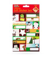 Sada vianočných nálepok na darček - 15,2 x 21,6 cm - 40 ks / balenie