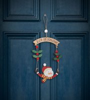 Vianočná dekorácia - Drevo, snehuliak - 13 x 17 cm