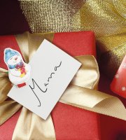 Vianočný štipec so stuhou - snehuliak - 22 x 35 mm - 18 ks , 2 m / balenie