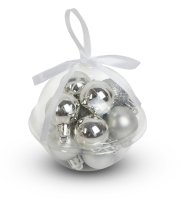 Sada ozdôb na vianočný strom - strieborná - 12 ks / sada