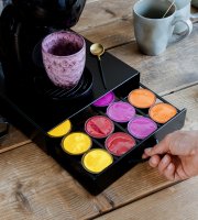 Kovový držiak na kapsule - k 20 ks Dolce Gusto kapsulám -   300 x 240 x 70 mm - matný čierny