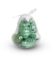 Sada ozdôb na vianočný strom - Zelená - 6 ks / sada
