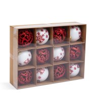 Sada ozdôb na vianočný strom - gule - 6 cm - 12 ks / sada