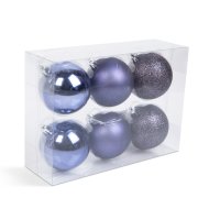 Sada ozdôb na vianočný strom - fialová - 6 ks / balenie