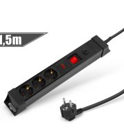 Predlžovačka s 3 zásuvkami s ochranou proti prepätiu a nadprúdu  230 V • 16 A • 1,5 m