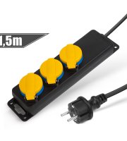 Predlžovačka do exteriéru s krytom - 1,5 m - 3 x 230V - 3 x 1,5 mm2 - IP44