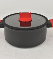 Rovná línia nepriľnavý hliníkový hrniec so sklenenou pokrievkou 20 cm, 3 l, indukčný