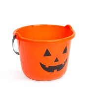 Halloweenske plastové vedro - tekvicový vzor - 20 x 15 cm