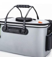 Skladacia rybárska taška na prepravu rýb Sivá