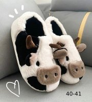 Domáce papuče s motívom zvieratka Čierny teľací 40-41