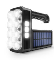Solárna COB LED baterka - funkcia pracovnej lampy - 1200 mAh - MicroUSB - 1000 lumen - IP55