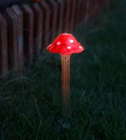 Zapichovací solárny hríb - 33,5 cm - 1 studená biela LED