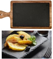 Bridlicová naberačka s akáciovým držiakom 26*18 cm