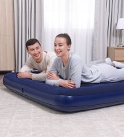 Nafukovací matrac - dvojmiestny, velúr - modrý - 203 x 152 x 22 cm