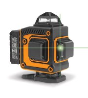 Laserová nivelačná sada - max 15 m - 16 zelených laserov -3D/360°-  akumulátory, 2 konzole, okuliare