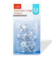 Vešiak s prísavkou - 3,5 cm - priehľadný - 12 ks / balenie