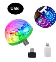 Mini RGB disko guľa s USB konektorom