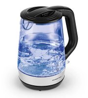 Maxx-World GourmetMaxx Sklenená rýchlovarná kanvica z nehrdzavejúcej ocele čierna 1,7L 2200W