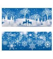 Vianočná dekorácia do okna - trblietavá, priehľadná - 2 druhy